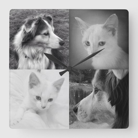 あなた自身の4 Instagramの写真の正方形の時計を作って下さい スクエア壁時計 (正面)