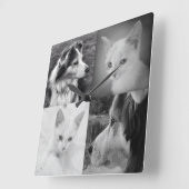 あなた自身の4 Instagramの写真の正方形の時計を作って下さい スクエア壁時計 (傾斜)