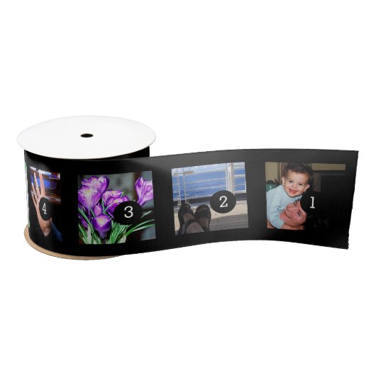 あなた自身の9つの写真を作って下さい + カスタマイズ可能なリボン色 サテンリボン (リール)