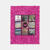 あなた自身の| Instagramの写真のコラージュの名前を作成して下さい フリースブランケット (正面)