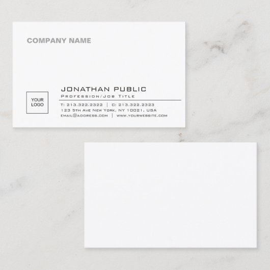 あなた自身のElegant Sleek Companyロゴの平野を作成して下さい 名刺 (正面/裏面)