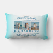 あなた自身のInstagramのビーチ結婚式のモノグラムを作成して下さい ランバークッション (裏面)