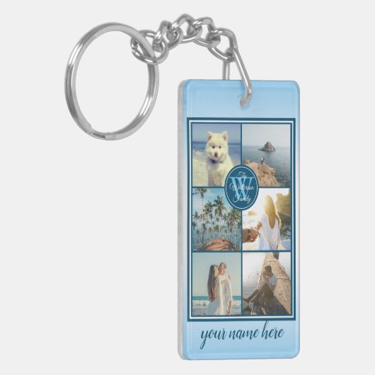あなた自身のInstagramの格子夏の写真のコラージュを作って下さい キーホルダー (正面左)