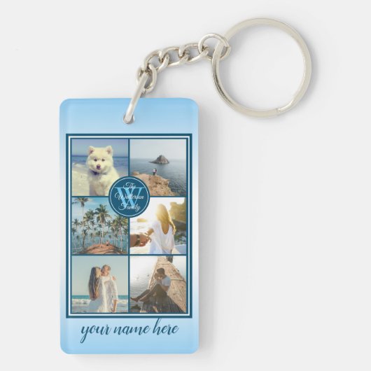 あなた自身のInstagramの格子夏の写真のコラージュを作って下さい キーホルダー (裏面)