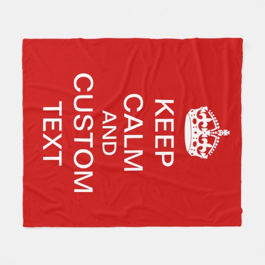 あなた自身のKeep Calm and Carry Onのカスタムの文字を作成して下さい フリースブランケット (正面(横))