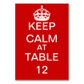 あなた自身のKeep Calm and Carry Onのカスタムを作成して下さい テーブルナンバー (裏面)