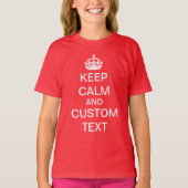 あなた自身のKeep Calm and Carry Onのカスタムを作成して下さい Tシャツ (正面)