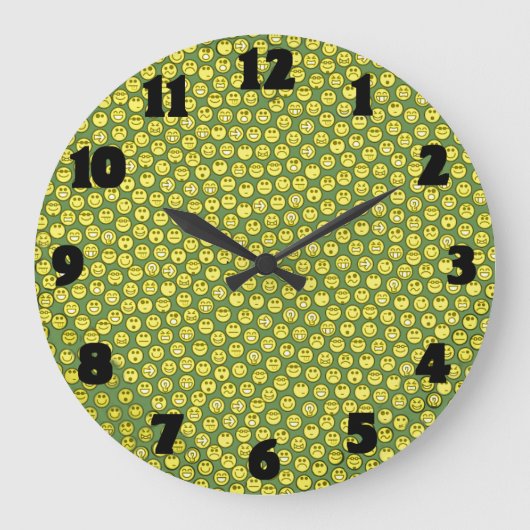 あなた自身のPHOTO-CHANGEABLEの背景を加えて下さい ラージ壁時計 (正面)