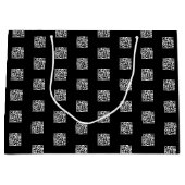 あなた自身のQRコードをアップロード | シンプルなリピートパターン ラージペーパーバッグ (正面)