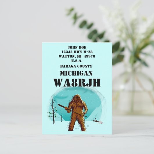 あなた自身のQSLのアマチュア無線オペレータ操作の大きい足を設計して下さい インビテーションポストカード (スタンド正面)