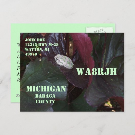 あなた自身のQSLのアマチュア無線オペレータ操作の野性生物を設計して下さい ポストカード (正面/裏面)