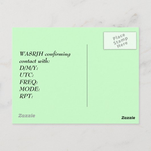 あなた自身のQSLのアマチュア無線オペレータ操作の野性生物を設計して下さい ポストカード (裏面)