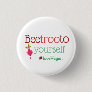 あなた自身へのBeetroot単語の愛ビーガンの演劇 缶バッジ