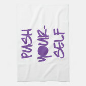 あなた自身をやる気を起こさせるなトレーニングの体育館押して下さい キッチンタオル (縦)