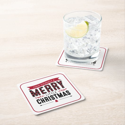 あなた自身をメリーで小さいクリスマスのコースター持って下さい スクエアペーパーコースター (インサイチュ)