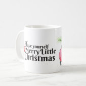 あなた自身をメリーで小さいクリスマスのマウス持って下さい コーヒーマグカップ (正面左)
