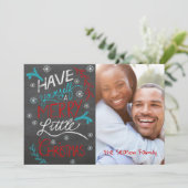 あなた自身をメリーで小さいクリスマスの写真カード持って下さい 招待状 (スタンド正面)