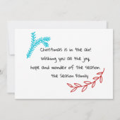 あなた自身をメリーで小さいクリスマスの写真カード持って下さい 招待状 (裏面)