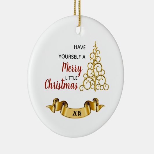 あなた自身をメリーで小さいクリスマス持って下さい セラミックオーナメント (右)