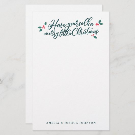 "あなた自身をメリーで小さいクリスマス"の休日持って下さい 便箋 (正面/裏面)