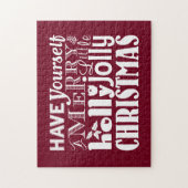 あなた自身をメリーで小さいヒイラギのすてきなクリスマス持って下さい ジグソーパズル (縦)