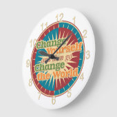 あなた自身を変えて下さい ラージ壁時計 (傾斜)