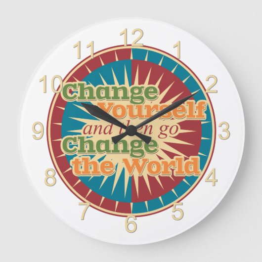 あなた自身を変えて下さい ラージ壁時計 (正面)