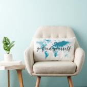 あなた自身を旅行のための世界地図との引用文探しに行って下さい ランバークッション (椅子)