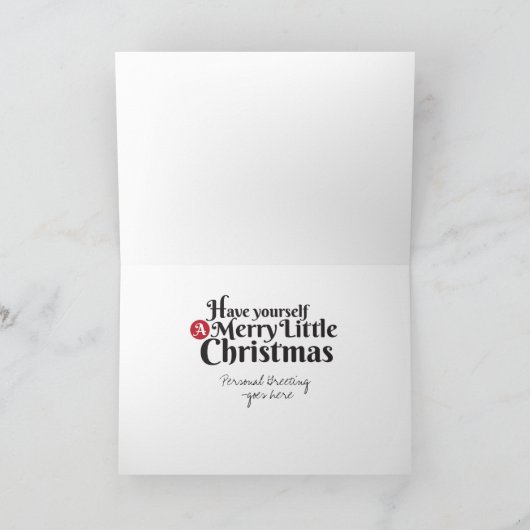 あなた自身を編集可能メリーで小さいクリスマス持って下さい シーズンカード (内部)