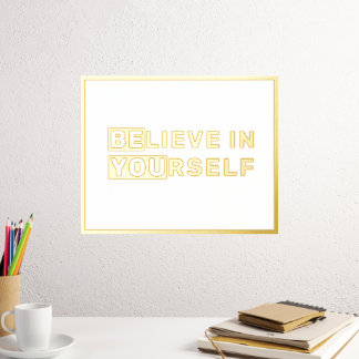 あなた自身信じの引用文金ゴールド 箔ポスター