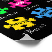 あなた自閉症意識パズル聖句Chris ポスター (角)