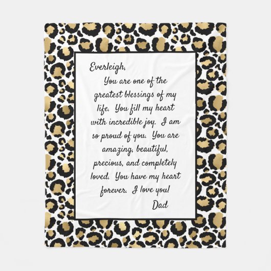 あなた誇りを持ったの娘 フリースブランケット (正面)