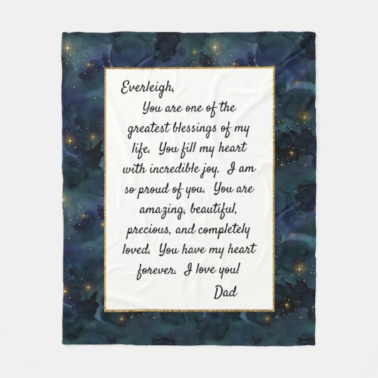 あなた誇りを持ったの娘 フリースブランケット (正面)