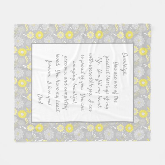 あなた誇りを持ったの娘 フリースブランケット (正面(横))