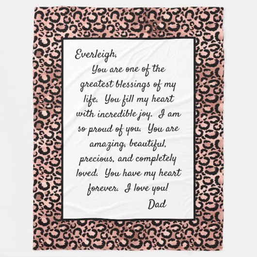 あなた誇りを持ったの娘 フリースブランケット (正面)