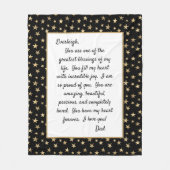 あなた誇りを持ったの娘 フリースブランケット (正面)