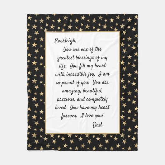 あなた誇りを持ったの娘 フリースブランケット (正面)