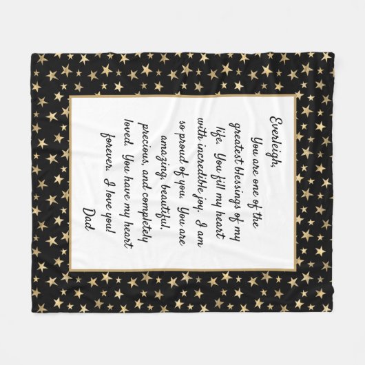 あなた誇りを持ったの娘 フリースブランケット (正面(横))