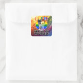 あなた誇りを持ったの – ゲイプライド男性ポートレート スクエアシール (バッグ)