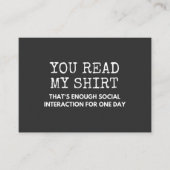 あなた読は私の十分な社会的な相互作用 名刺 (正面)