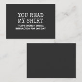 あなた読は私の十分な社会的な相互作用 名刺 (正面/裏面)