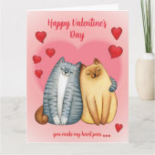 あなた の 心 を ほっこり さ せ て ♡ | 可愛い 猫 の バレンタイン カード (正面)