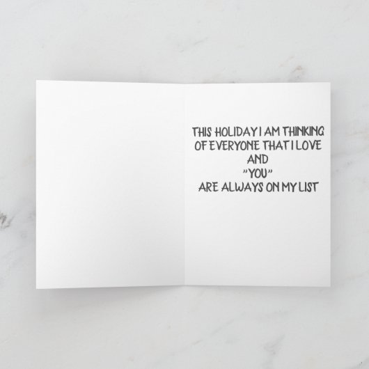 **あなた**は常にクリスマス・ウィッシュを愛しています シーズンカード (内部)