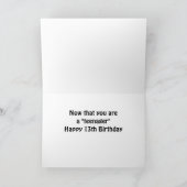 "あなた" は "中学生』 おめでとう！「13歳」の誕生日！！ カード (内部)