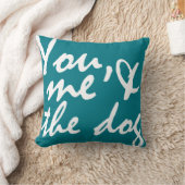 あなた、私と犬 – カラフル装飾用クッション クッション (ブランケット)
