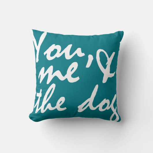 あなた、私と犬 – カラフル装飾用クッション クッション (正面)