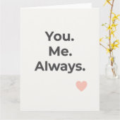 あなた。私。いつだって。バレンタインデーの挨拶 カード (黄色い花)