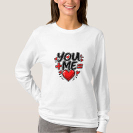 あなた + 私 = 愛 バレンタインお揃いカップル Tシャツ