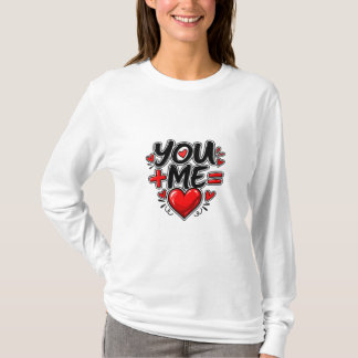 あなた + 私 = 愛 バレンタインお揃いカップル Tシャツ