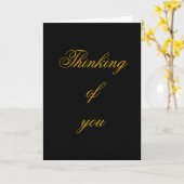 あなた、黒および金ゴールドのエレガントなカードの考えること カード (黄色い花)
